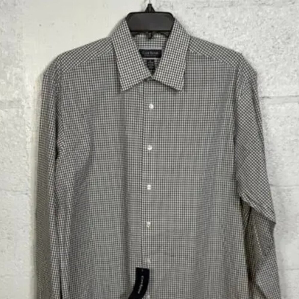 Club Room Men’s Regular-Fit Dress Shirt – Black Graphite (17 / 36–37)